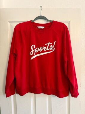 Lauren Conrad red longsleeve knit sweatshirt, size large